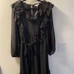 Black and gold over knee dress